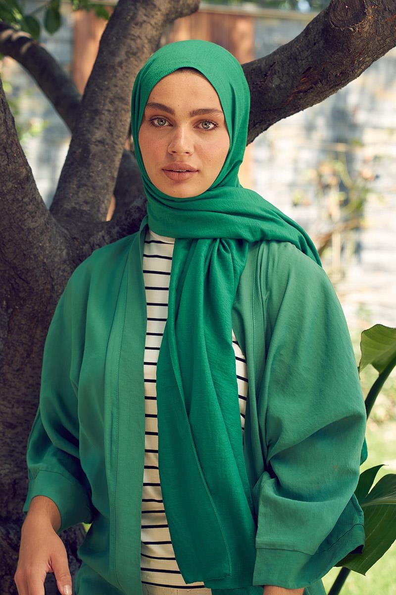 Fivescarf Çimen Yeşili Touch Pamuk Şal