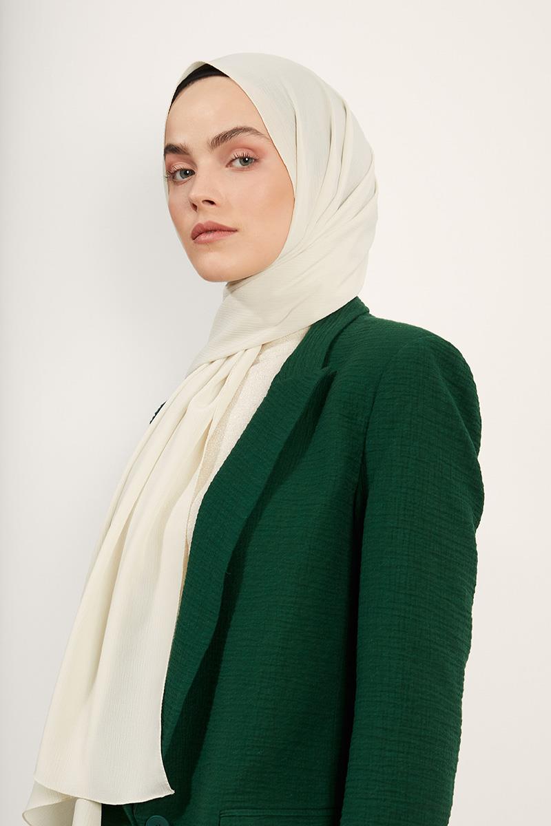 Fivescarf Ekru Krinkıl Şal