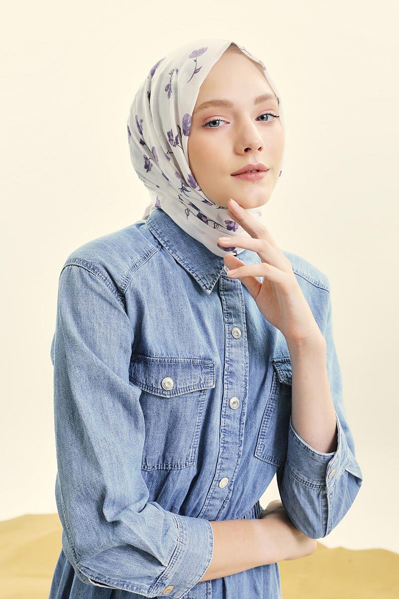 Fivescarf Ekru Relax Gelincik Şal