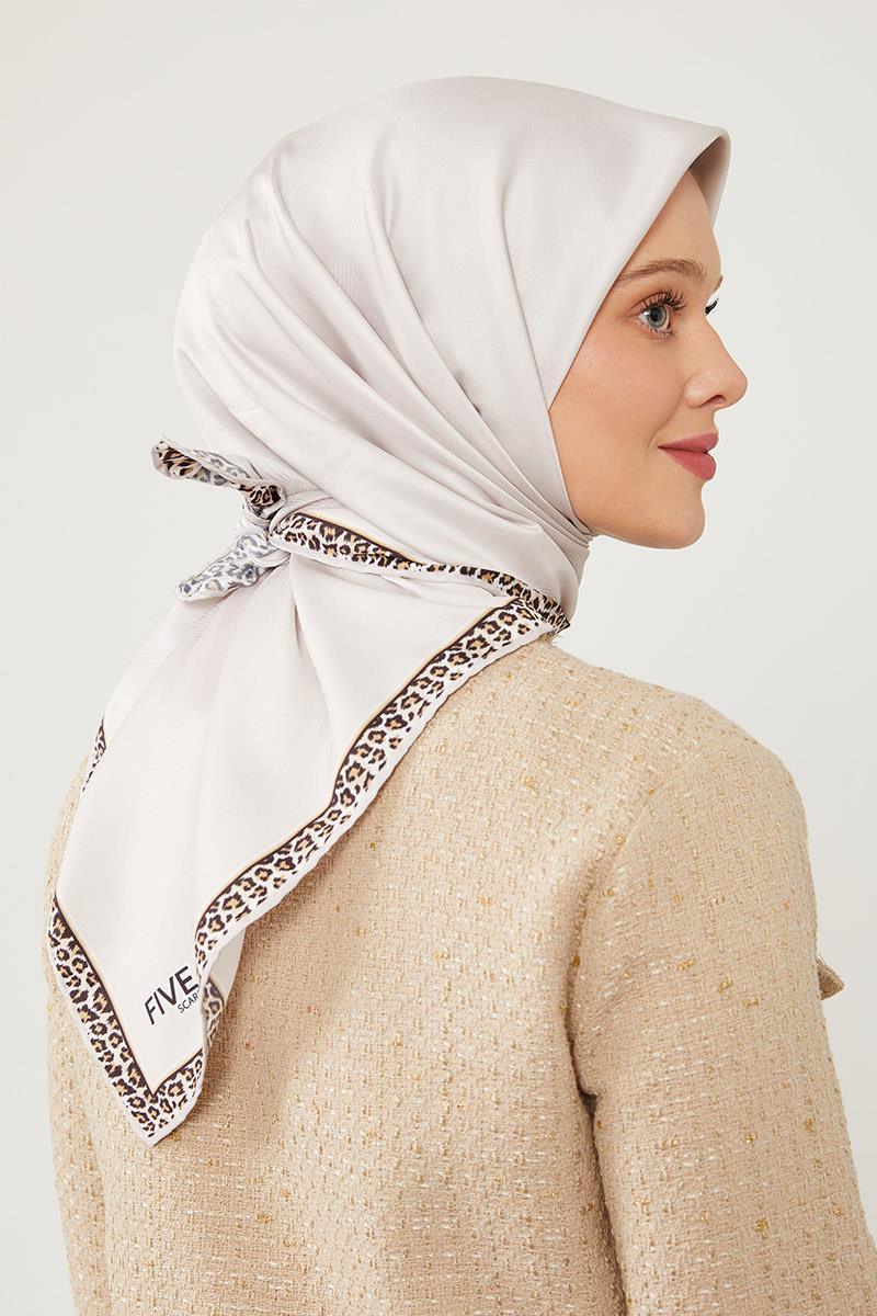 Fivescarf Ekru Twill Digital Eşarp