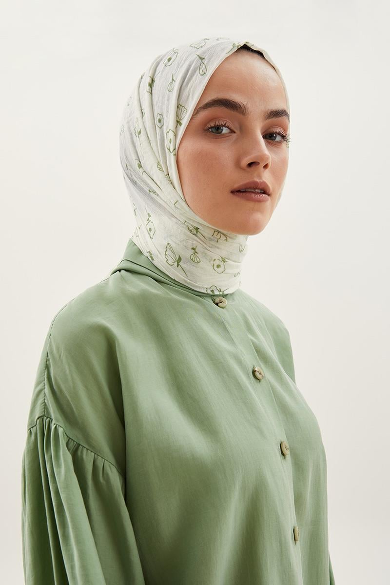 Fivescarf Fıstık Yeşili Gül Comfort Line Şal