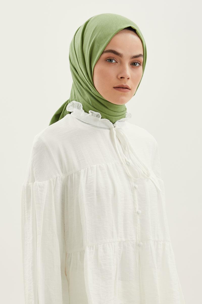 Fivescarf Fıstık Yeşili Naturel Pamuk Şal