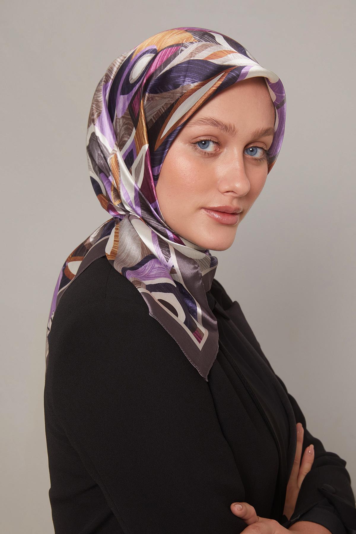 Fivescarf Füme Çiçek Desen Kristal Eşarp