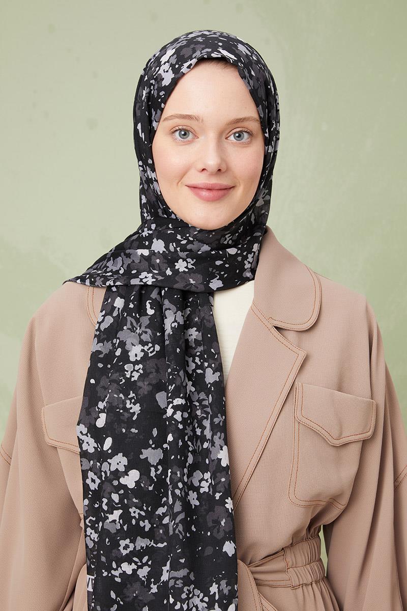 Fivescarf Füme Desenli Cotton Şal