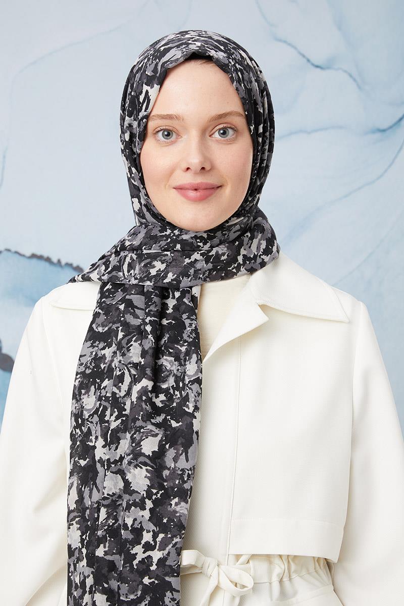 Fivescarf Füme Desenli Cotton Şal