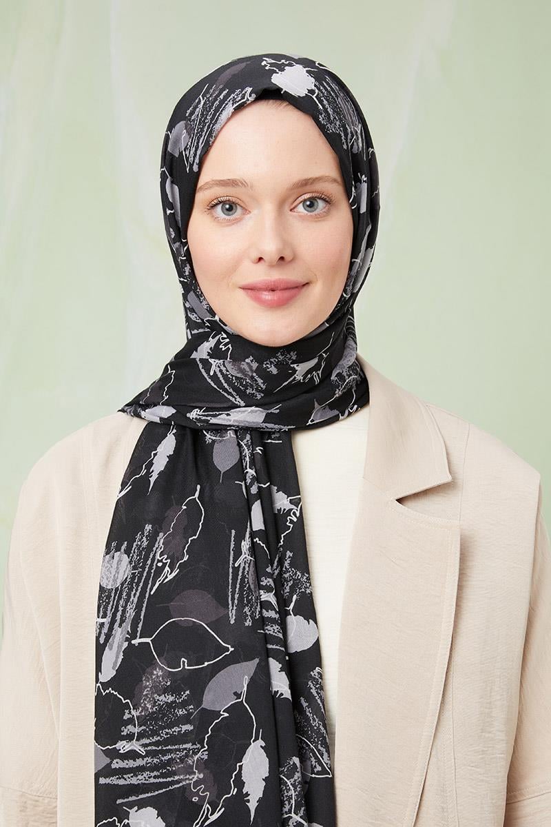 Fivescarf Füme Desenli Cotton Şal