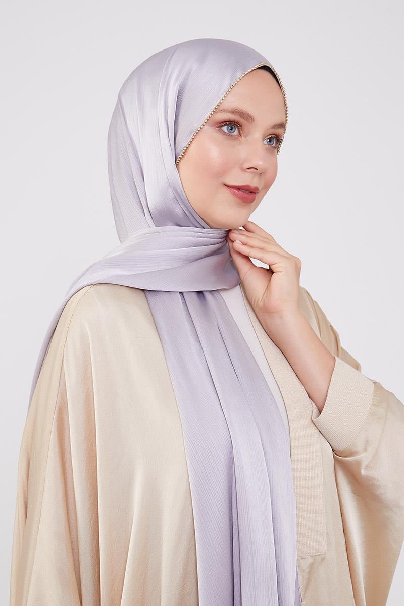 Fivescarf Füme Yanları Taş Şeritli Brilant Şal