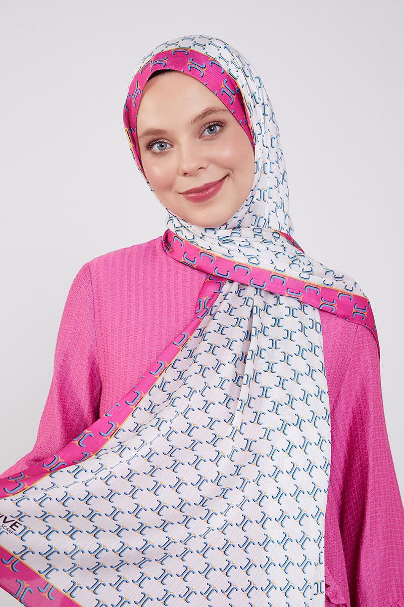 Fivescarf Fuşya Çift Renkli Brand Şal