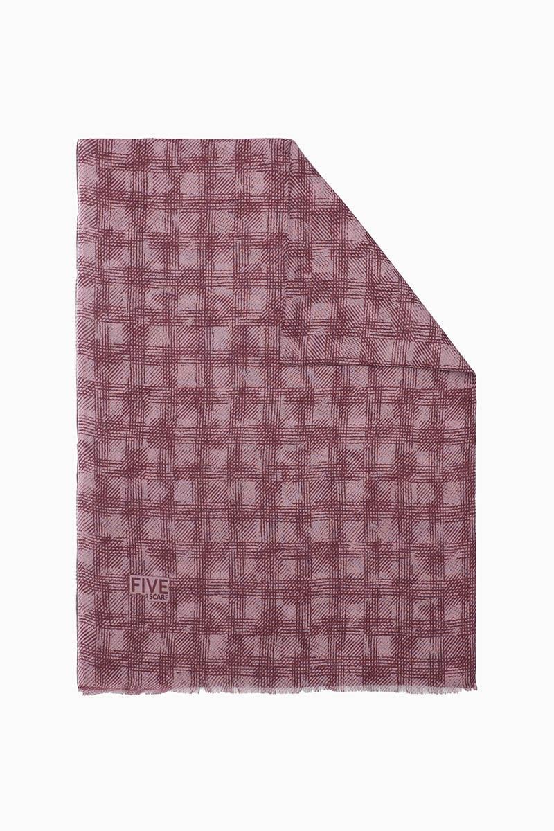 Fivescarf Fuşya Relax Ekose Desen Şal