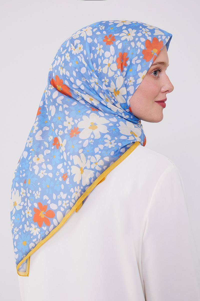 Fivescarf Gök Mavisi Soft Cotton Eşarp