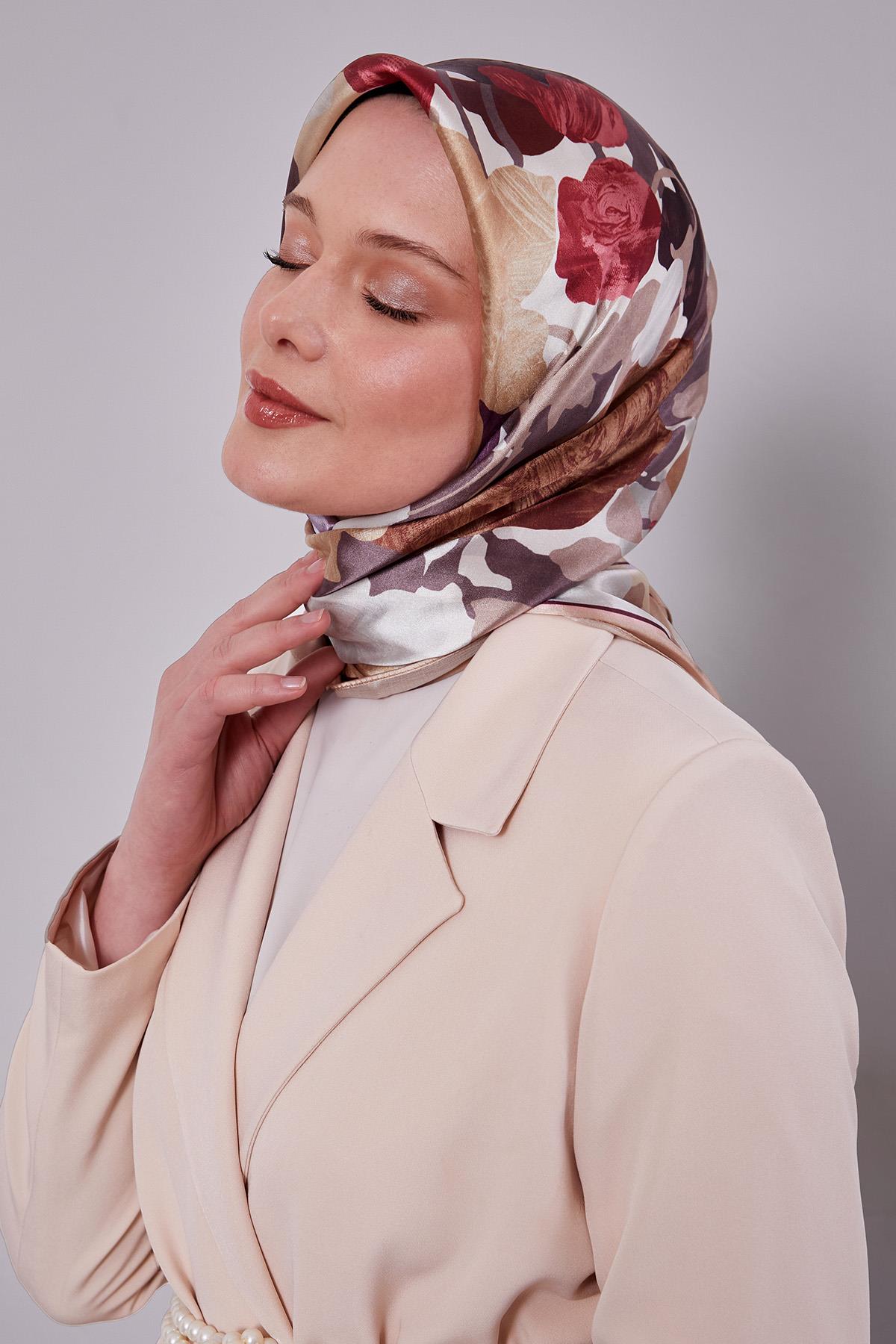 Fivescarf Gold Gül Desen Kristal Eşarp