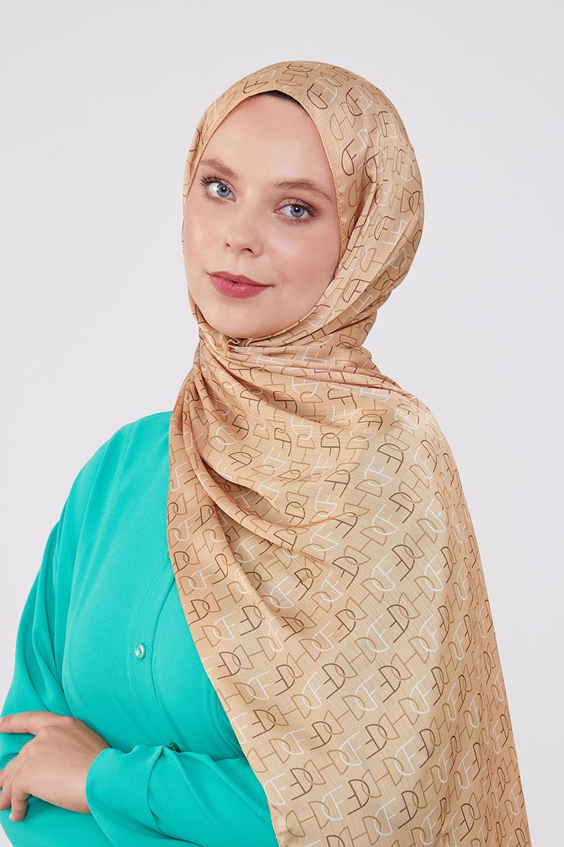 Fivescarf Gold Harf Desen Brand Şal