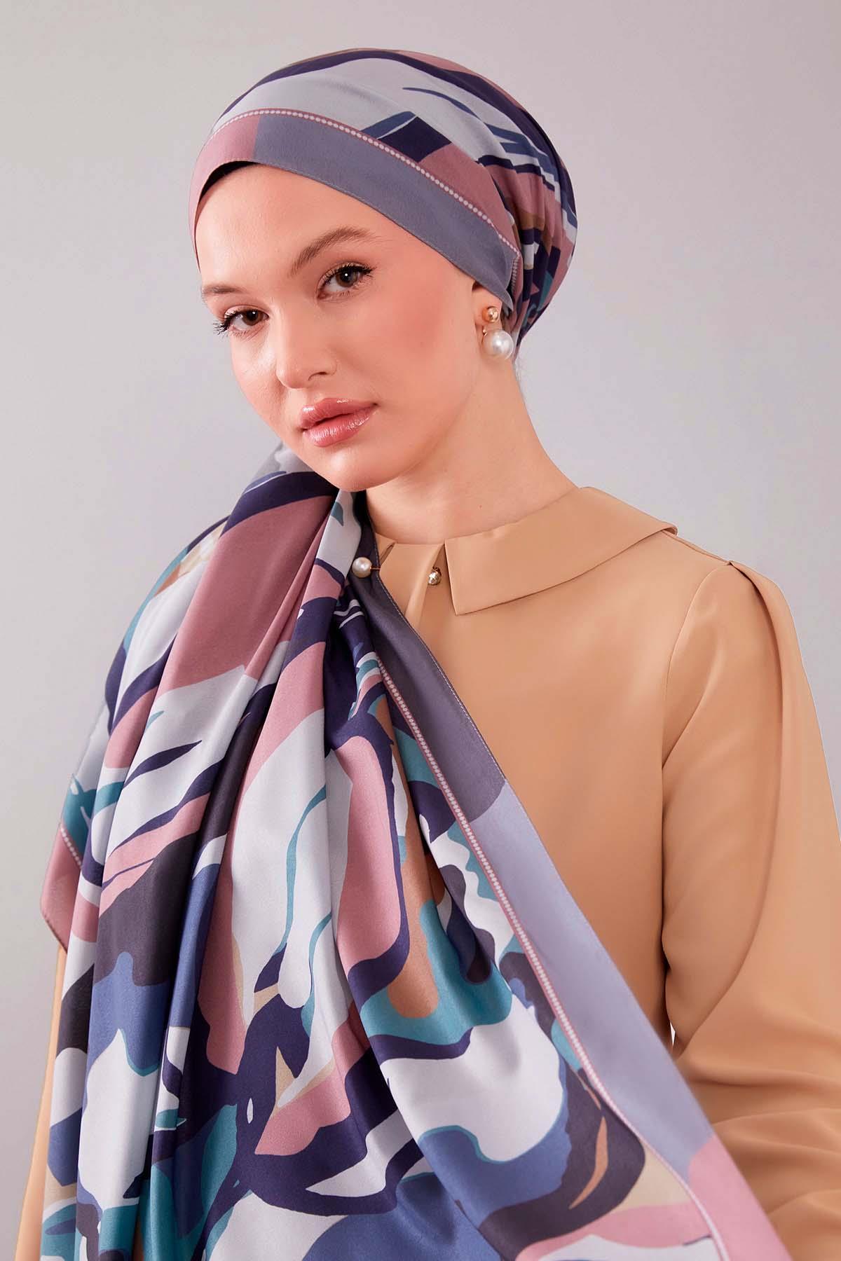 Fivescarf Gri Fırça Desen Moos Chrep Şal