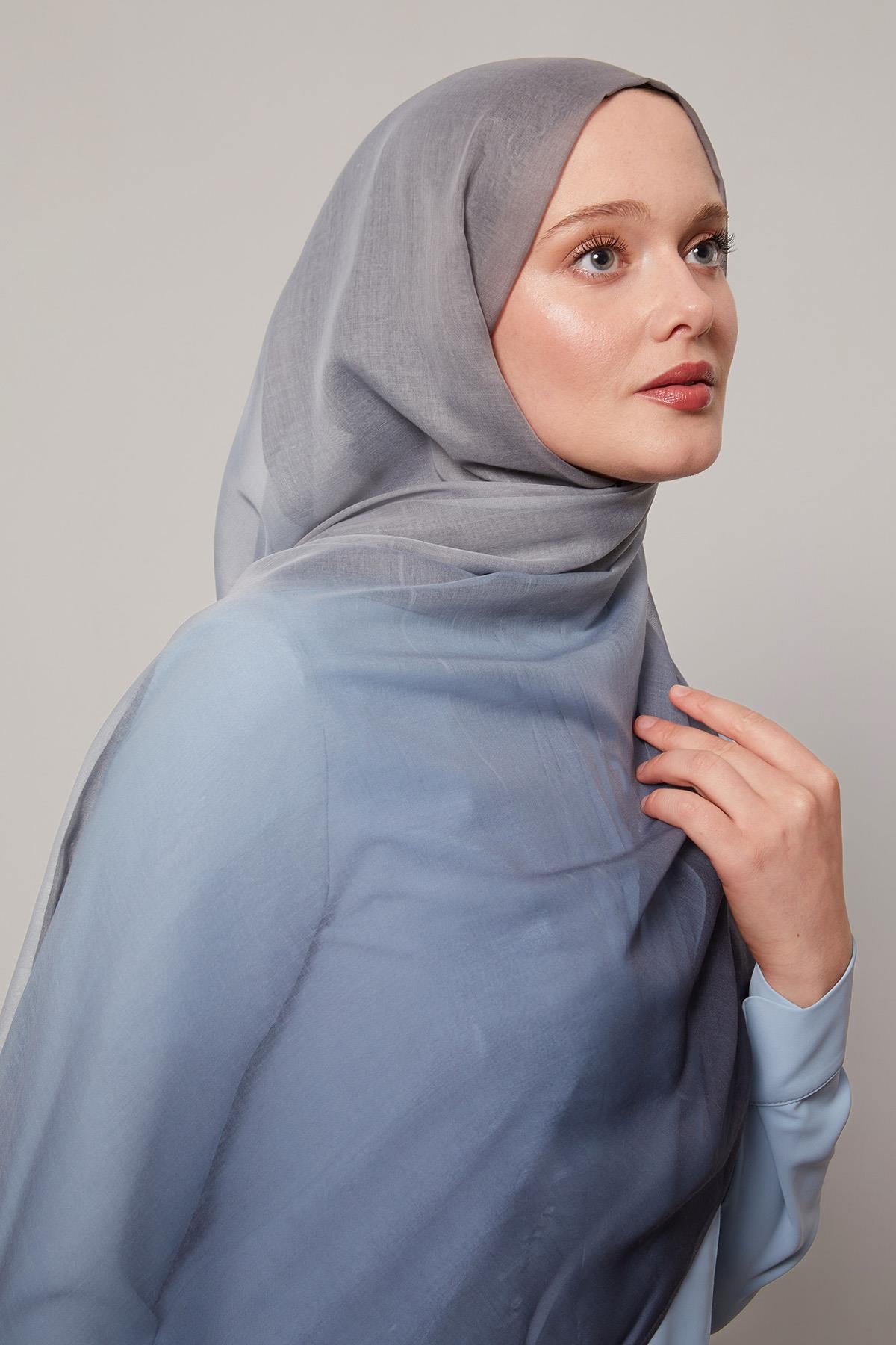 Fivescarf Gri Geçişli Comfort Şal