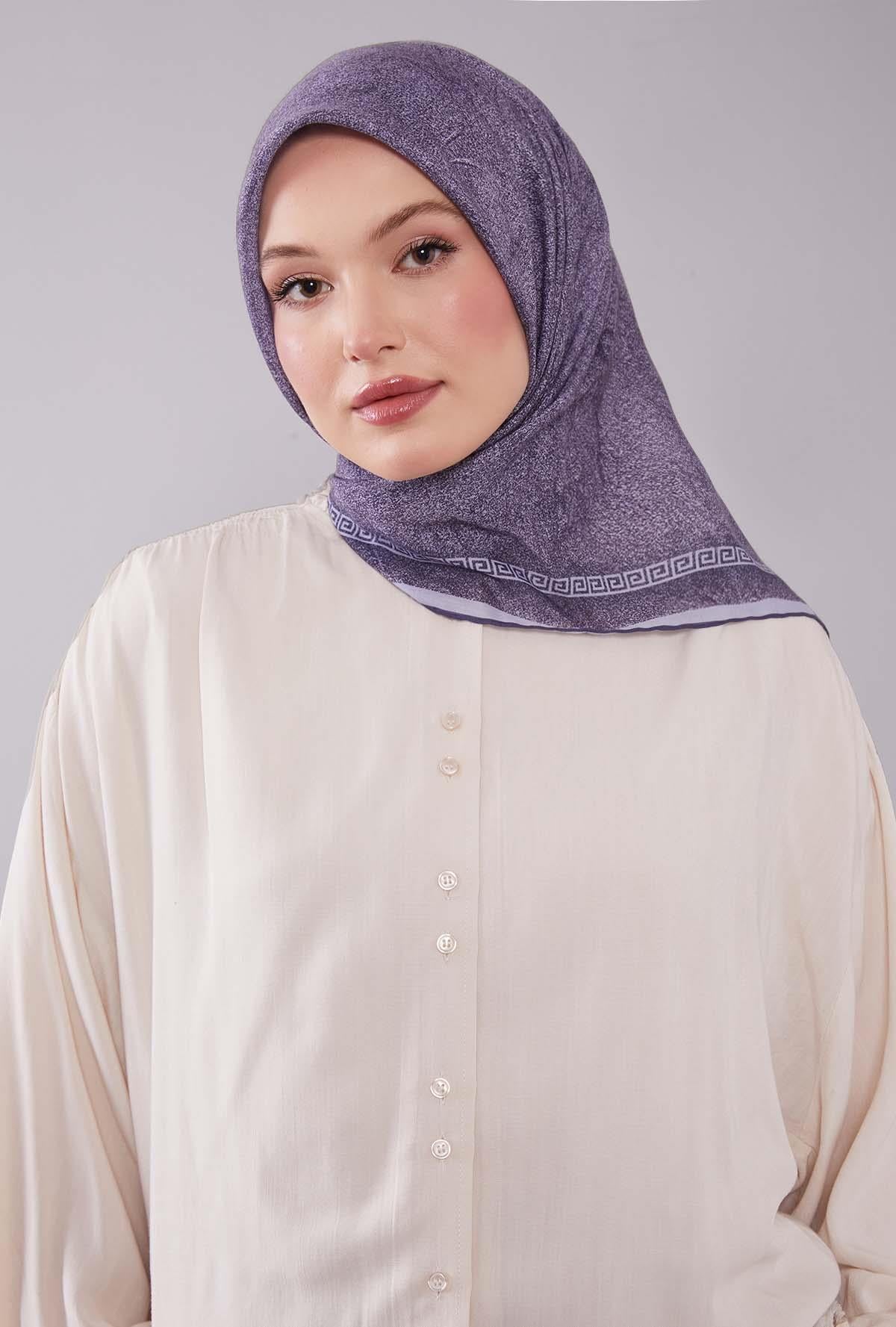 Fivescarf Gri Kenar Motifli Silk Cotton Eşarp