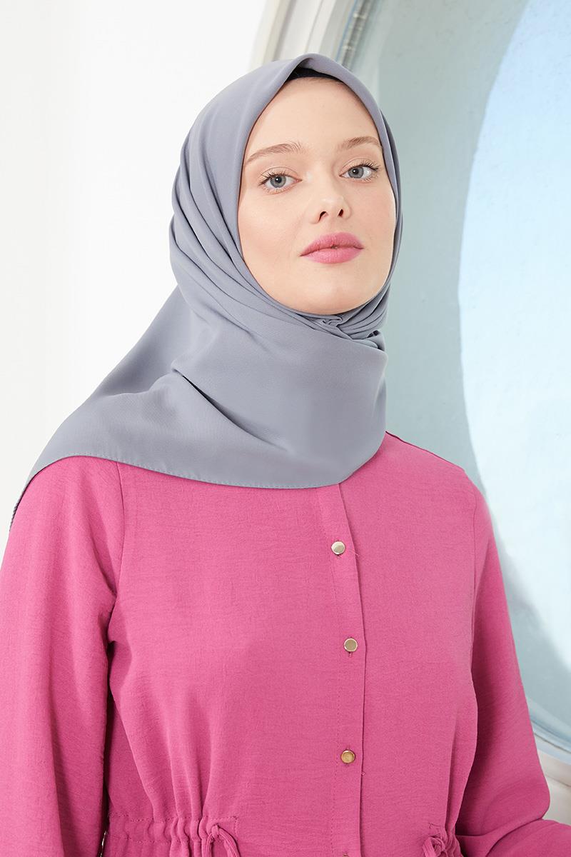 Fivescarf Gri Medine İpeği Eşarp