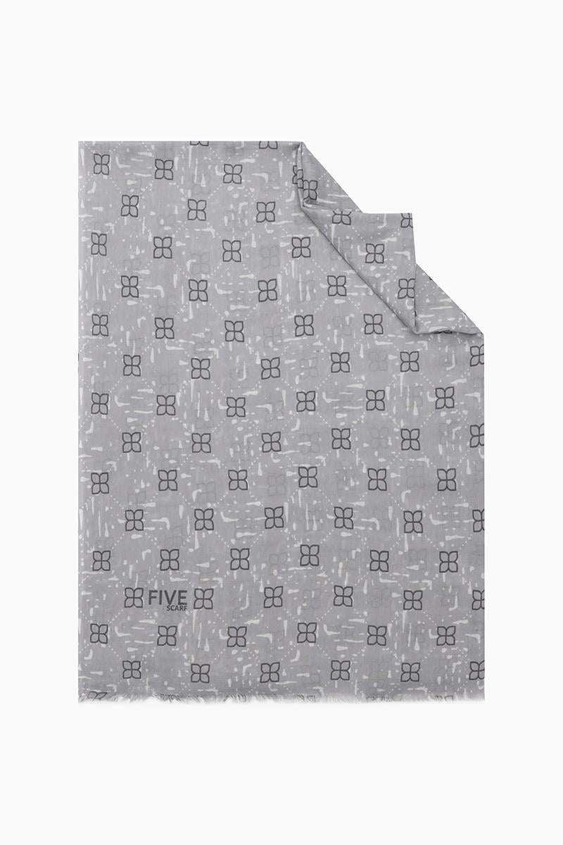 Fivescarf Gri Relax Yaprak Şal