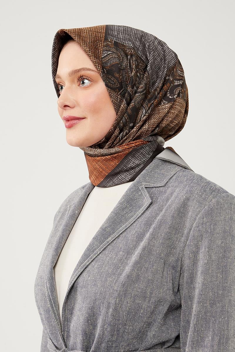 Fivescarf Gri Twil Digital Eşarp