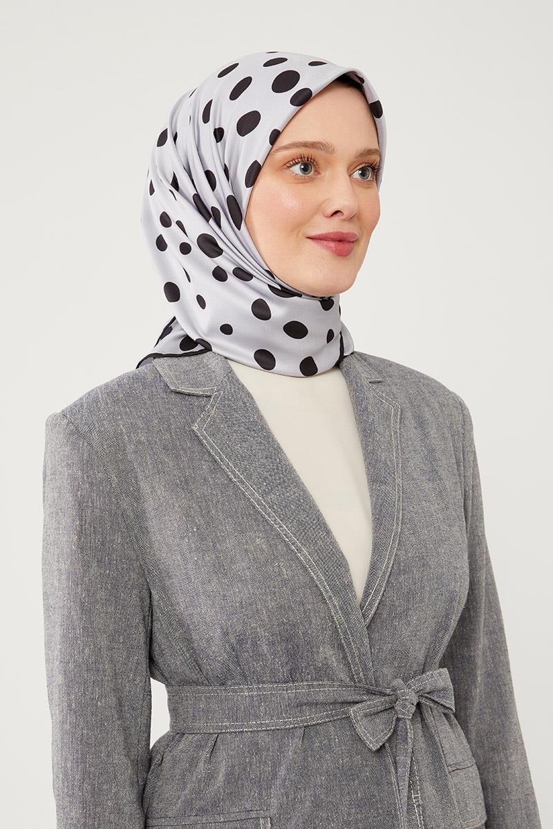 Fivescarf Gri Twill Digital Eşarp