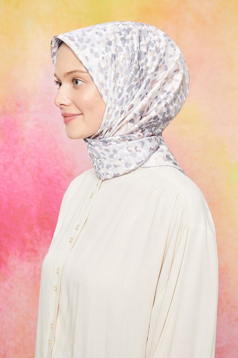 Fivescarf Gri Twill Digital Eşarp