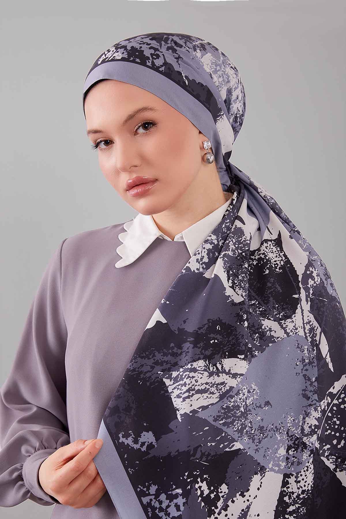 Fivescarf Gri Yaprak Desen Moos Chrep