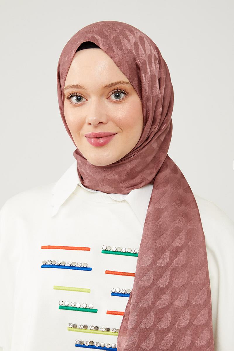 Fivescarf Gül Ay Desen Jakarlı Elegance Şal