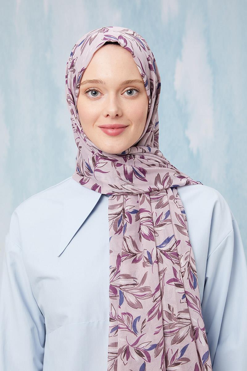 Fivescarf Gül Kurusu Desenli Cotton Şal