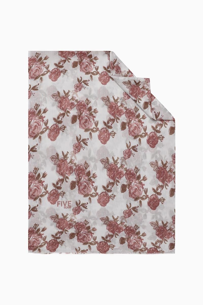 Fivescarf Gül Kurusu Relax Büyük Çiçekli Şal