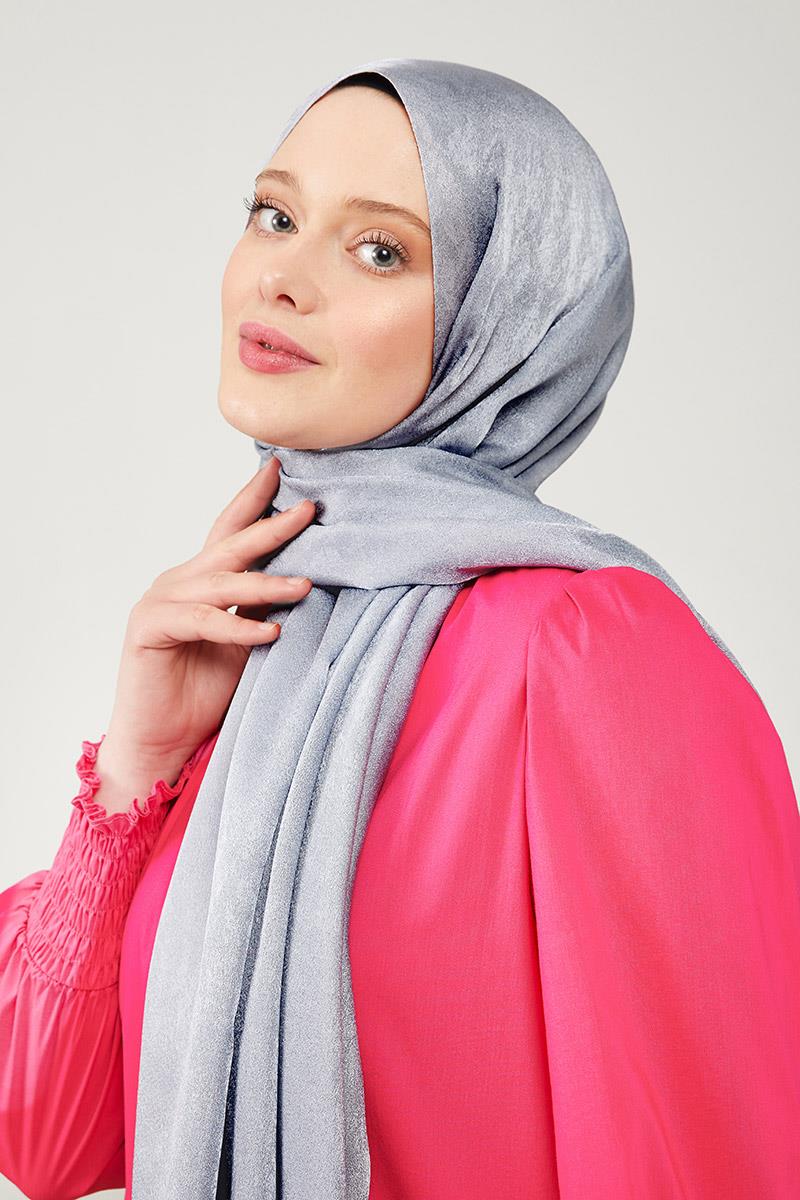 Fivescarf Gümüş Jakarlı Elegance Şal