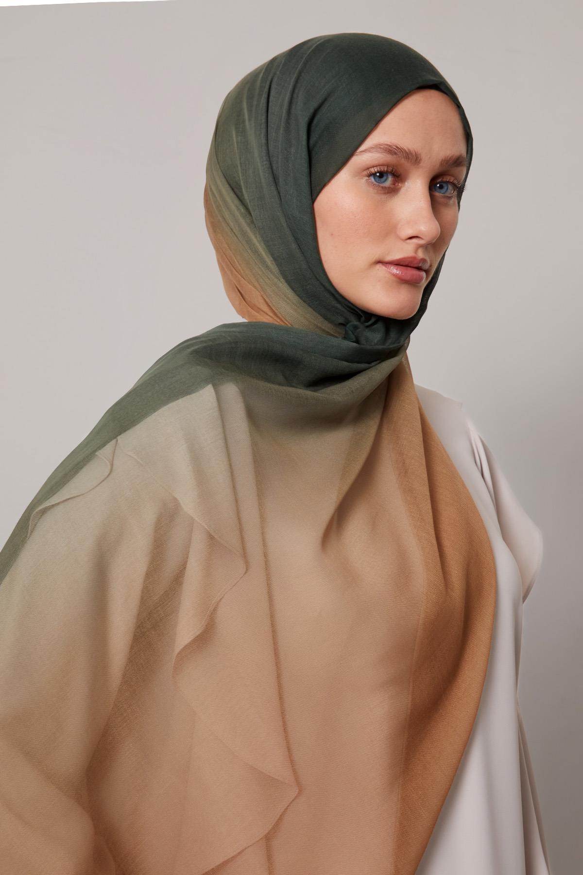 Fivescarf Haki Geçişli Comfort Şal