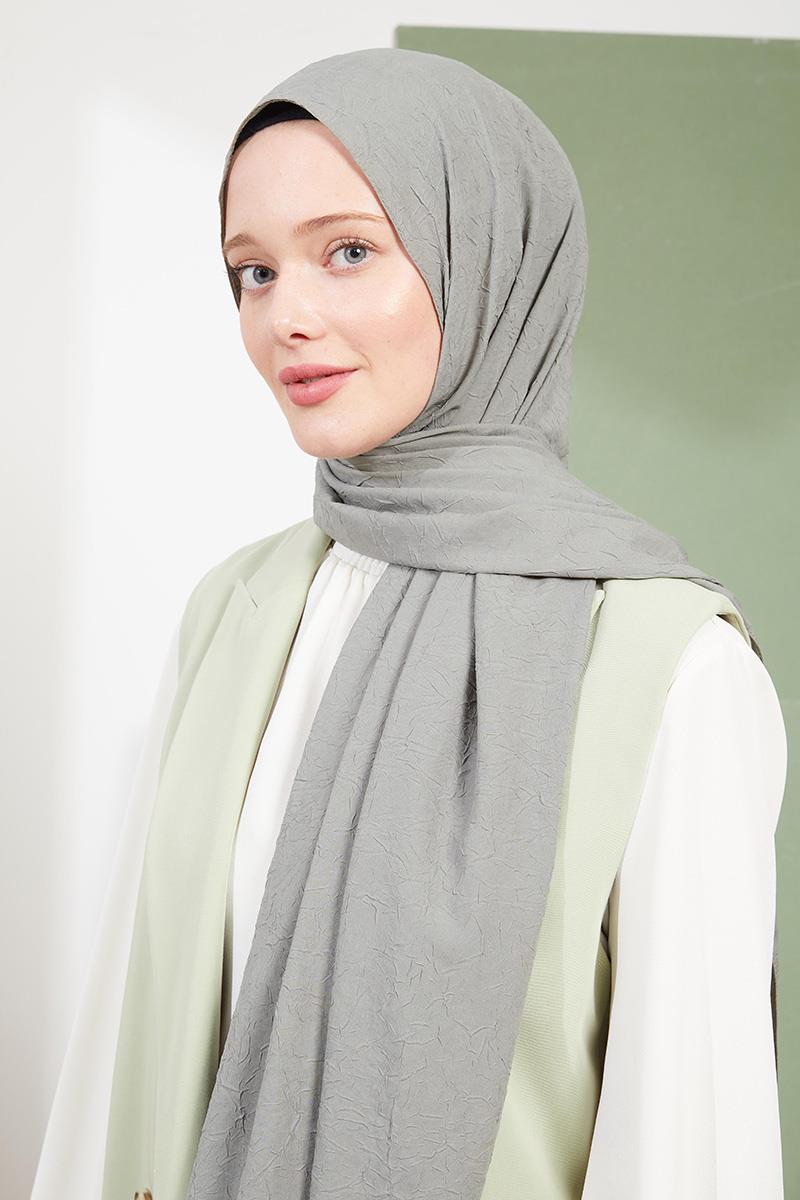 Fivescarf Haki Kraş Krep Şal