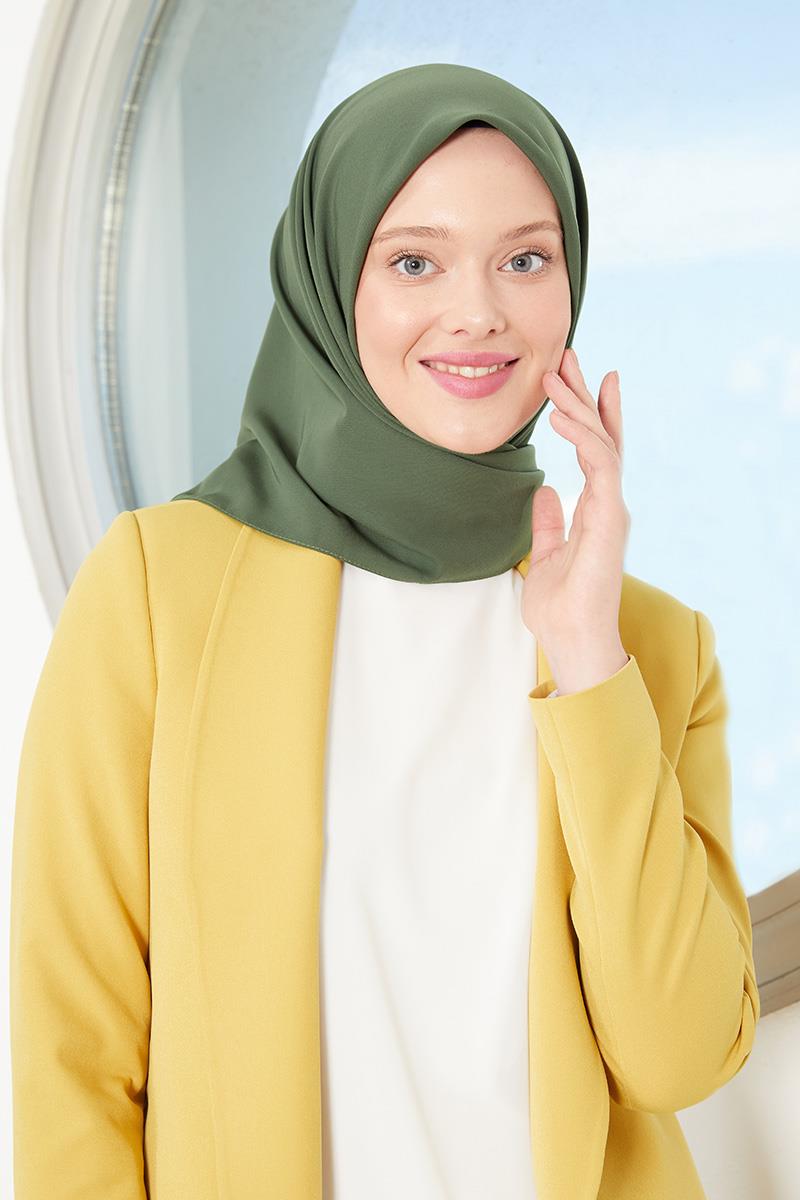 Fivescarf Haki Medine İpeği Eşarp