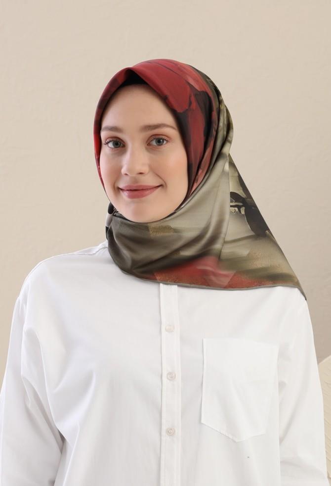 Fivescarf Haki Twill Digital Eşarp