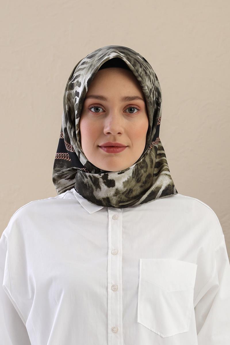 Fivescarf Haki Twill Digital Eşarp