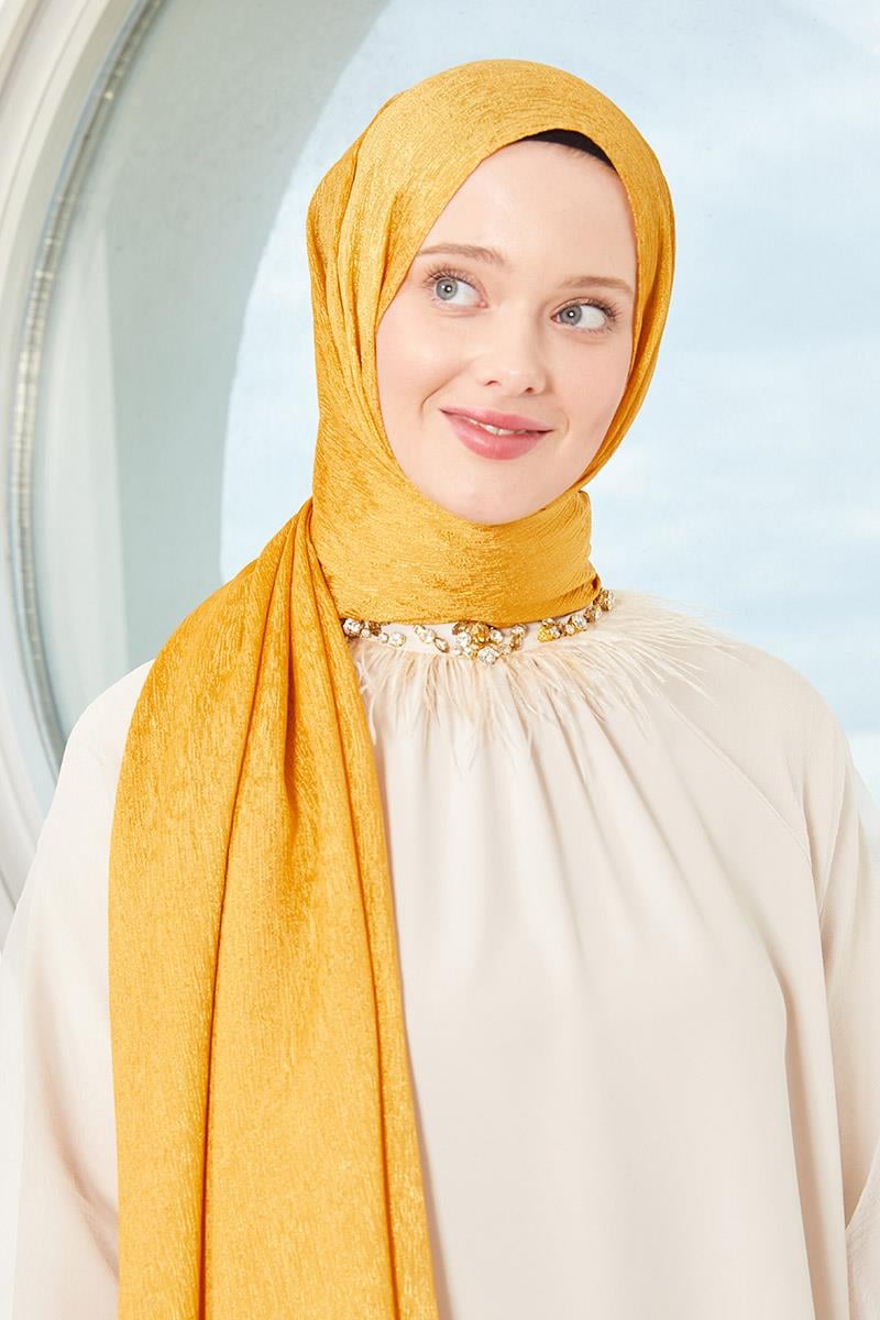 Fivescarf Hardal Elmas Abiye Şal