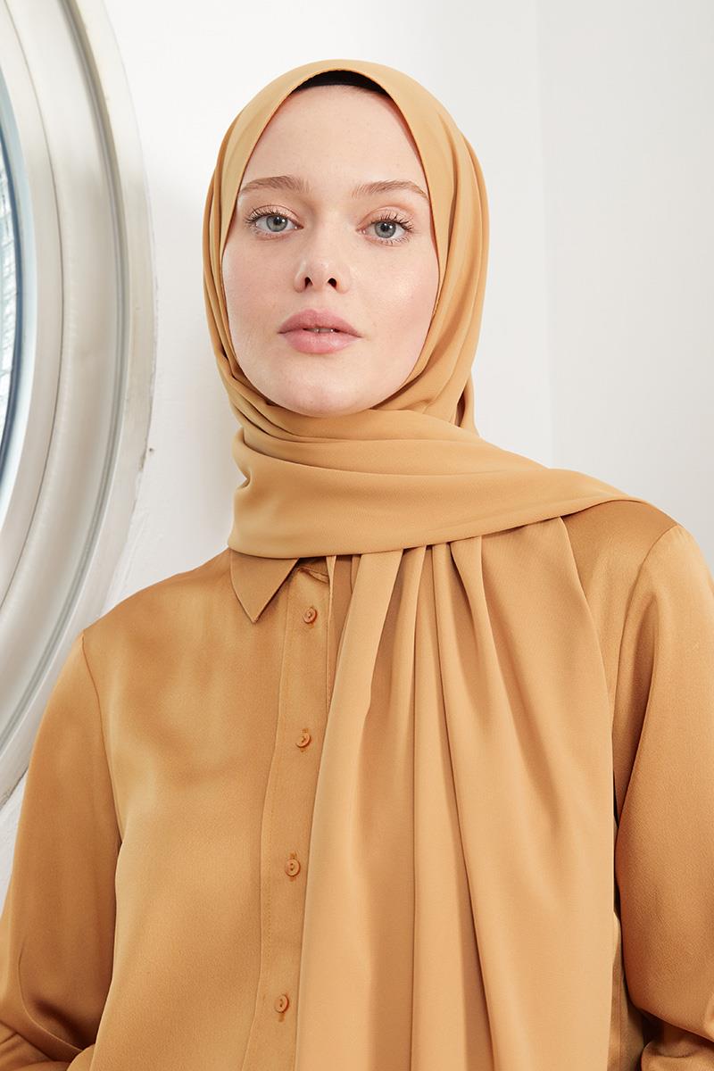 Fivescarf Hardal Medine İpeği Şal