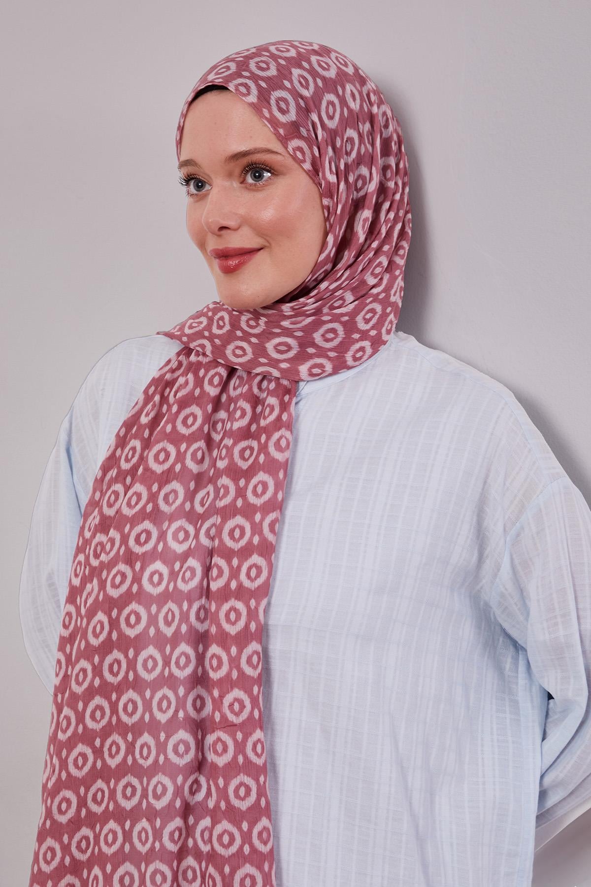 Fivescarf K.Pembe Micro Desenli Craze Comfort Şal