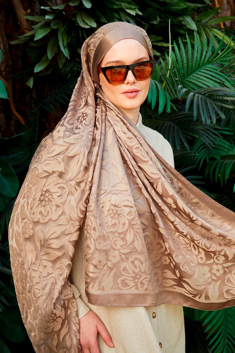 Fivescarf K.Vizon Çiçek Desen Deluxe Devore Şal