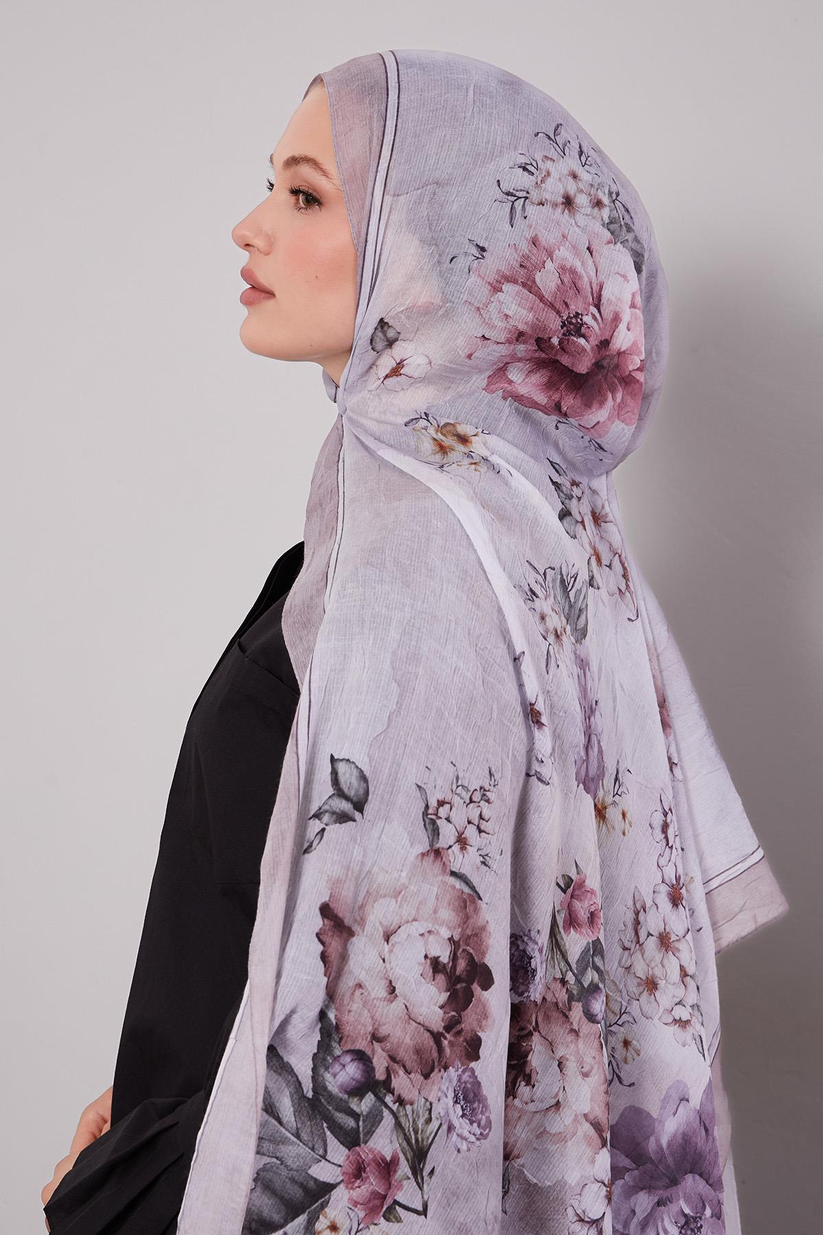 Fivescarf K.Lila Çicekli Craze Comfort Şal