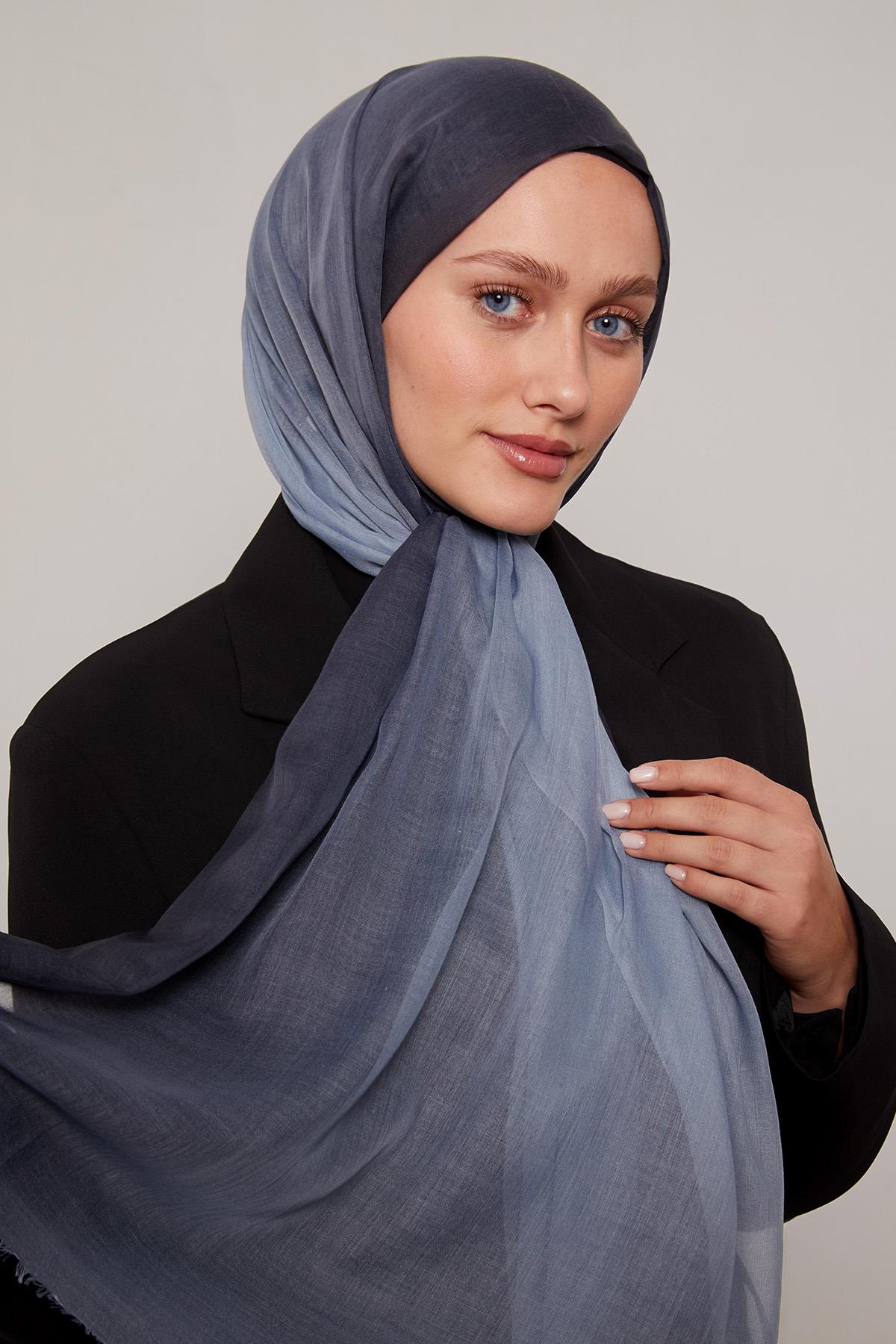 Fivescarf K.Lacivert Geçişli Comfort Şal