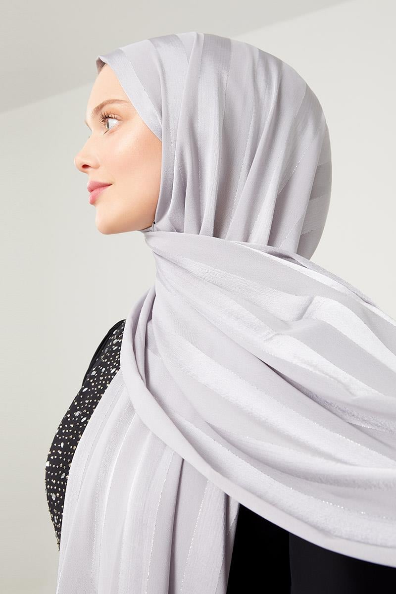 Fivescarf K.Gri Sim Şeritli Tokyo Şal