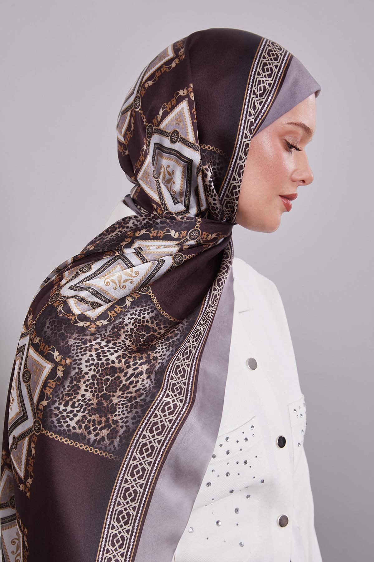 Fivescarf K.Vizon Geometrik Desen Vual İpek Şal