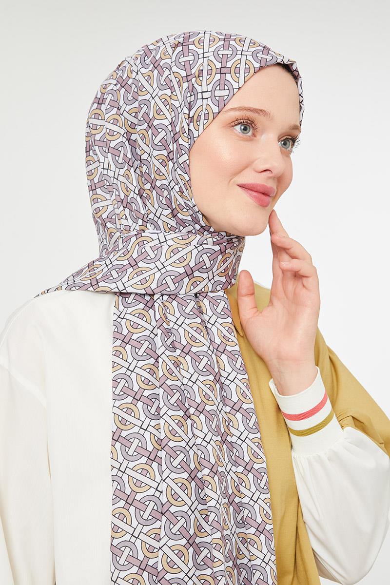 Fivescarf K.Vizon Yuvarlak Desen Mono Krep Şal