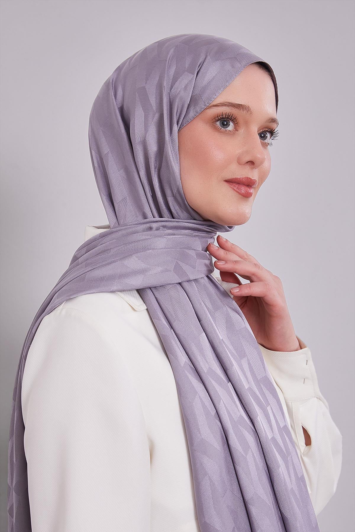 Fivescarf K.Gri Geometrik Desen Jakar Şal