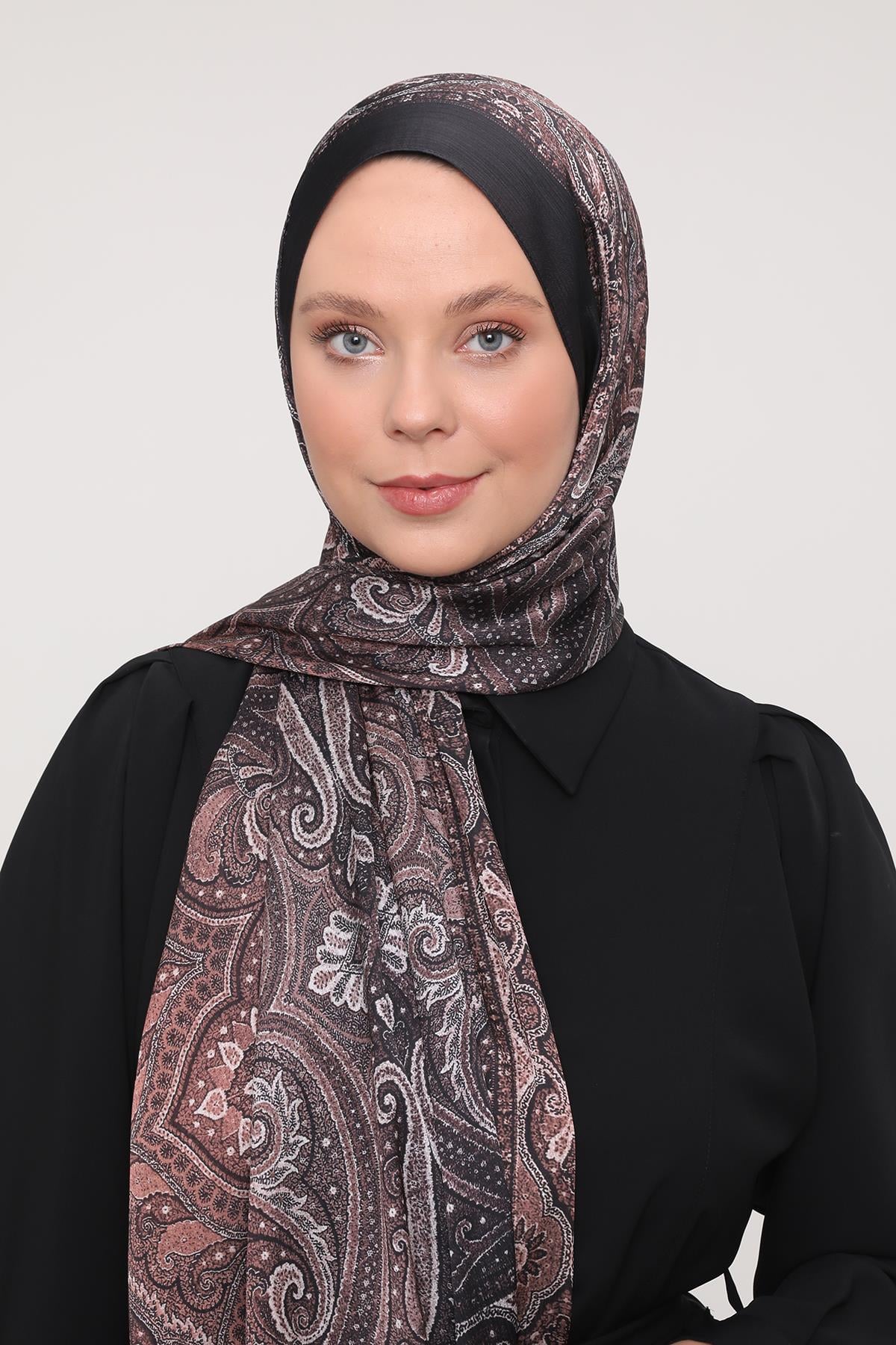 Fivescarf Kahve Gölgeli Desen Brand Şal
