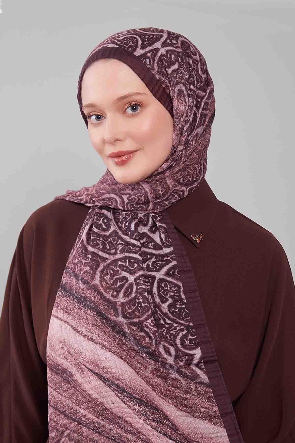 Fivescarf Kahve Karışık Müslin Cotton Şal