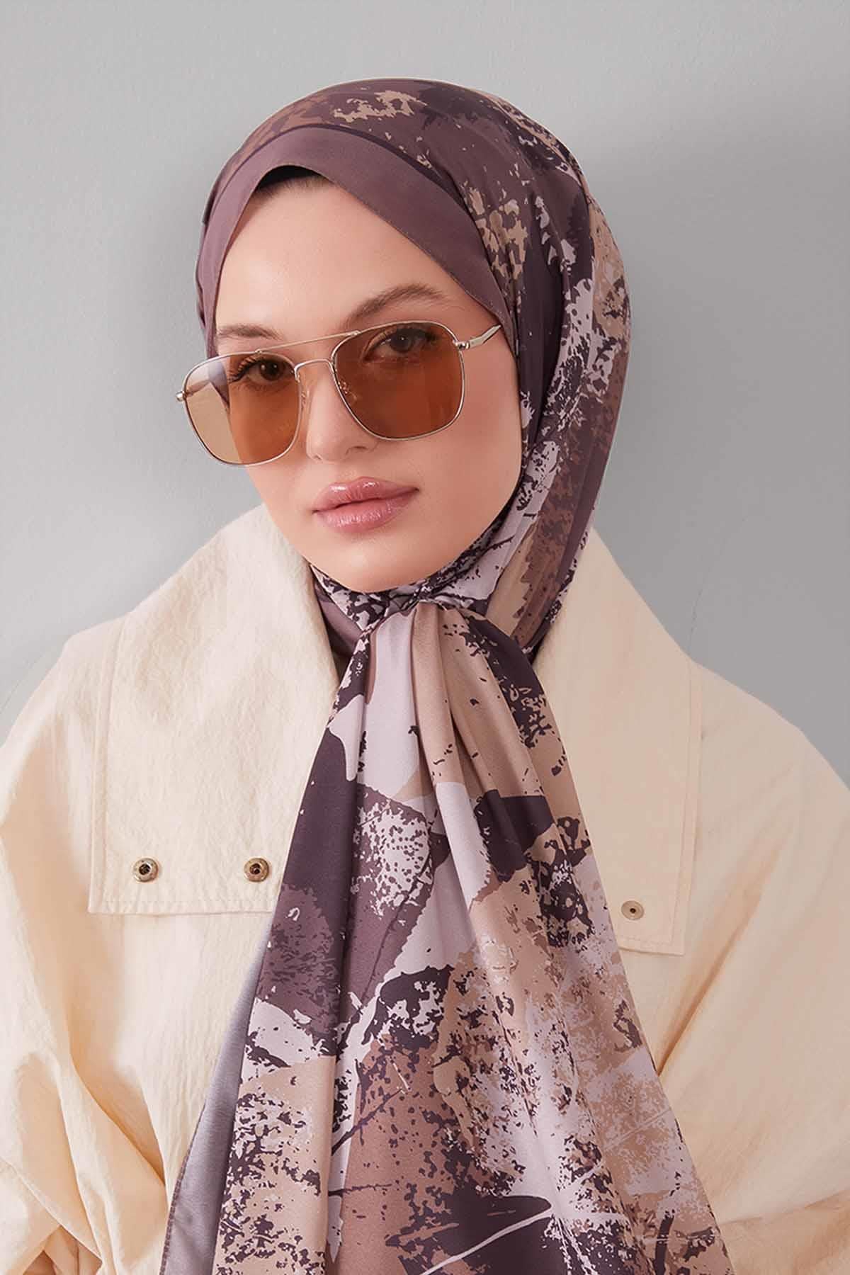Fivescarf Kahve Yaprak Desen Moos Chrep
