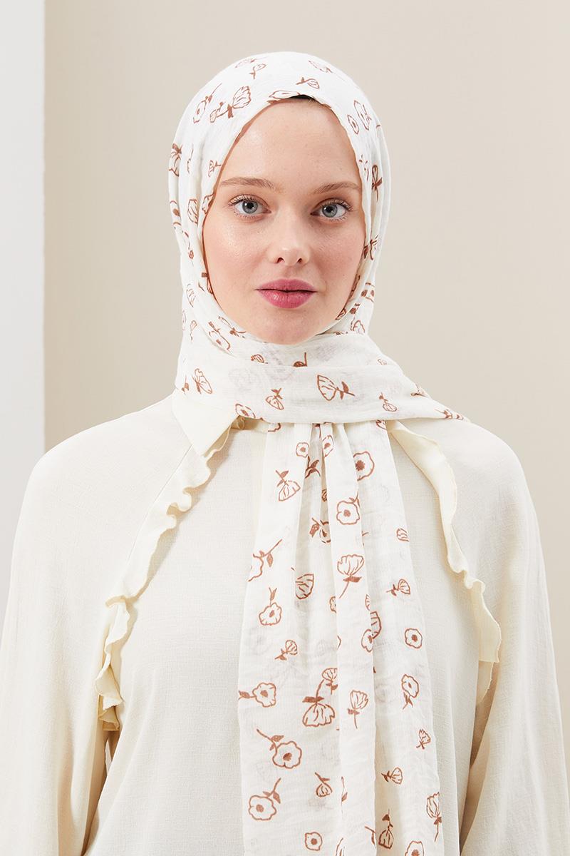 Fivescarf Kahverengi Gül Comfort Line Şal