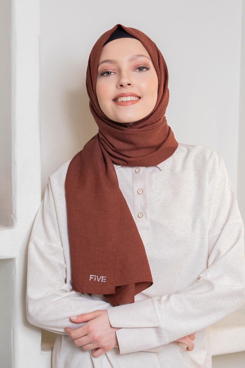 Fivescarf Kahverengi Junset Şal