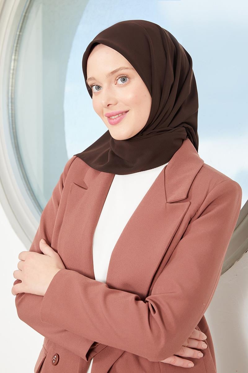 Fivescarf Kahverengi Medine İpeği Eşarp